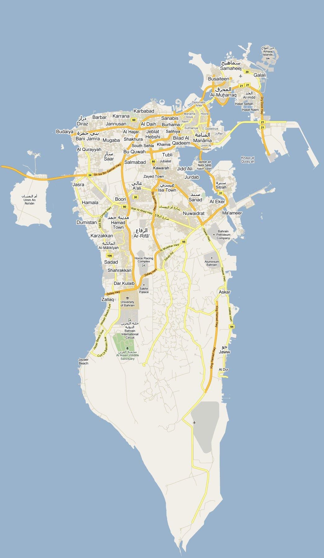 வரைபடம் தெரு வரைபடத்தை பஹ்ரைன்